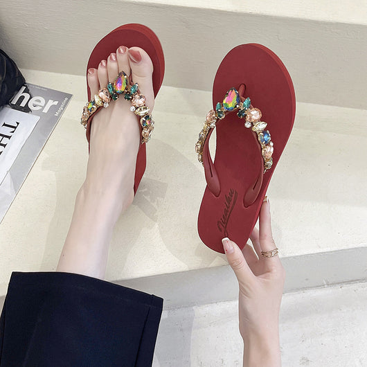 Chanclas de Moda para Mujer con Corazón de Cristal y Strass Suela Gruesa - Image 13