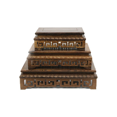 Base de Estatua de Buda Tallada en Madera - Image 3