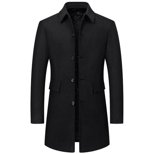 Abrigo de Lana Premium para Hombre Maduro - Estilo Solapa Clásica