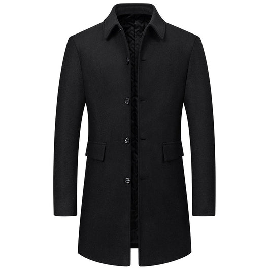Abrigo de Lana Premium para Hombre Maduro - Estilo Solapa Clásica