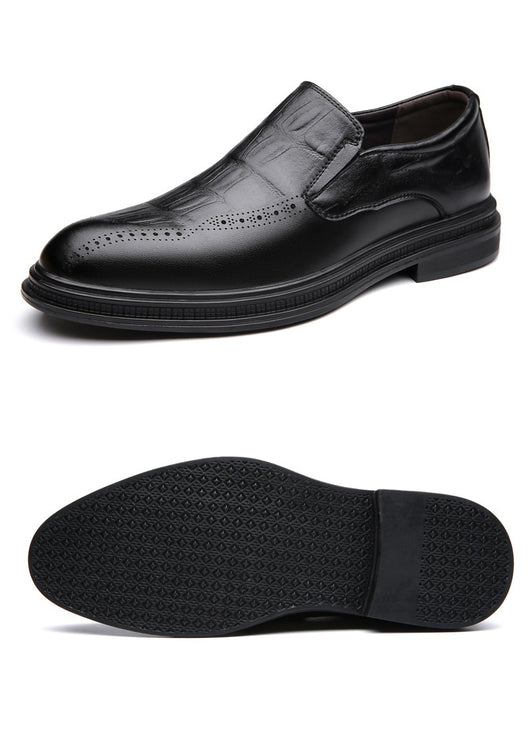 Zapatos de Cuero Puntiagudos Estilo Británico para Hombre - Image 14