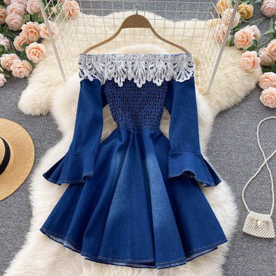 Vestido Denim Asimétrico con Costura Decorativa - Image 6