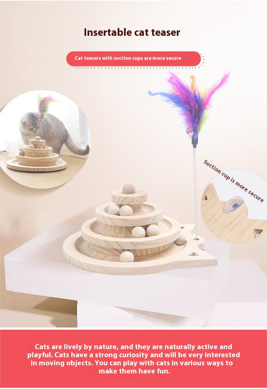Juguete Interactivo de Madera para Gatos con Plataforma Giratoria - Image 19