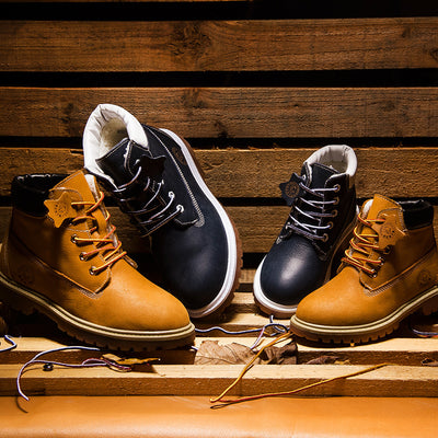 Botas Martin Amarillas de Cuero para Niños - Talla Grande