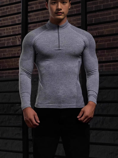 Polera Deportiva Ajustada con Cierre de Cremallera para Entrenamiento y Outdoor - Image 19