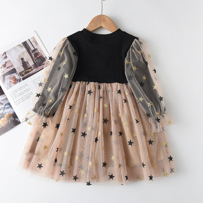 Vestido Infantil Otoño con Manga Larga y Falda Tejida para Niñas - Image 9