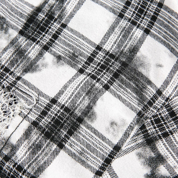 Camisa Cuadros Retro Oversize Manga Corta