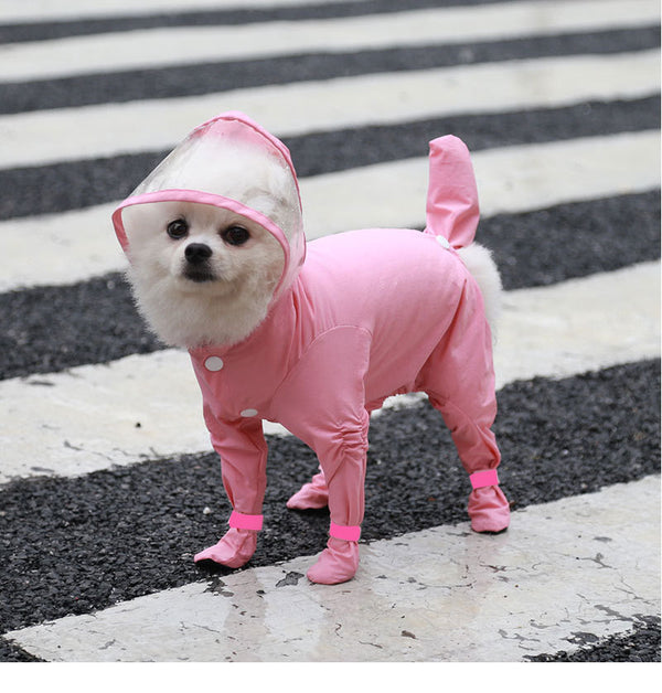 Impermeable Completo para Mascotas con Botas de Lluvia