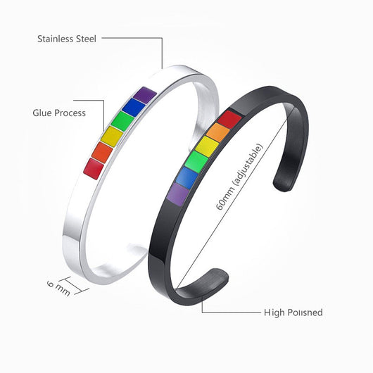 Pulsera Arcoíris de Acero Inoxidable en Forma de U para Hombre y Mujer - Image 6