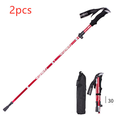 Bastón de Trekking Plegable Ultra Ligero con Mango Recto - Retráctil y Portátil - Image 27