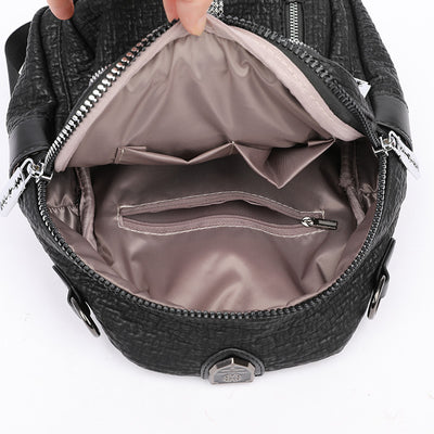 Bolso de Cuero Grande con Diamantes y Correa de Hombro - Image 3