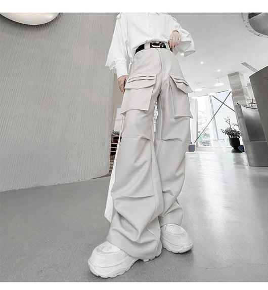 Pantalón Funcional Unisex de Pierna Ancha con Múltiples Bolsillos - Image 9