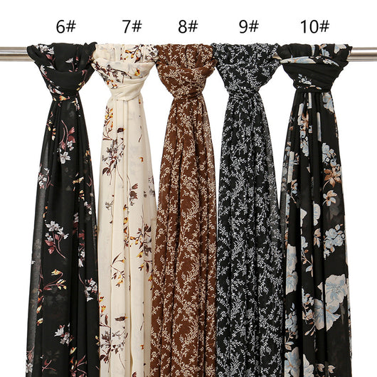 Pañuelo Ligero de Gasa Estampado Floral para Primavera y Verano - Image 42