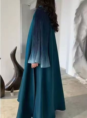 Cardigan Largo Plisado Degradado Elegante para Mujer - Image 16