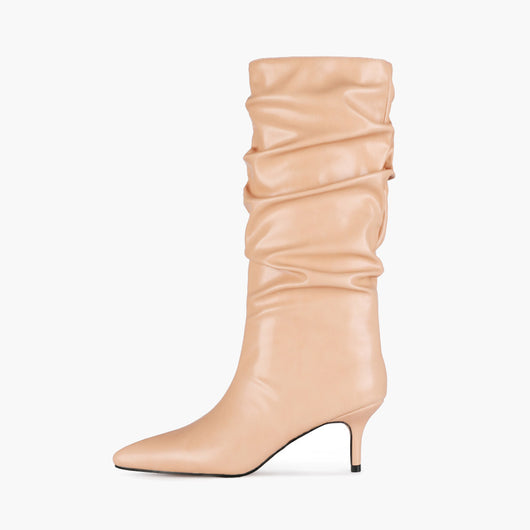 Botas Stiletto Plisadas de Moda Otoñal - Tacón Alto Elegante - Image 2
