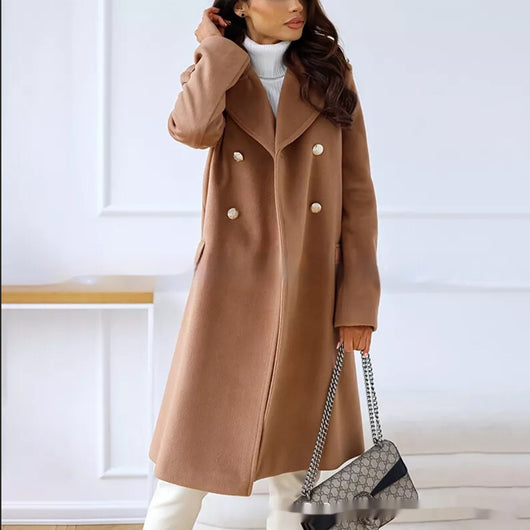 Abrigo de Lana Cruzado Clásico para Mujer - Image 11