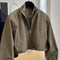 Abrigo Trench Corto para Mujer con Cuello Parado Casual