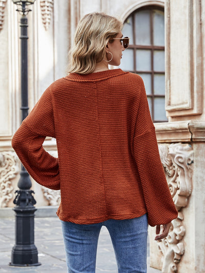 Blusa Suelta con Cuello en V y Mangas Farol - Image 15
