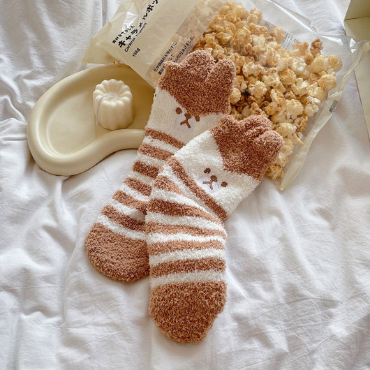 Calcetines Térmicos Japoneses de Tubo Medio con Forro de Coral Fleece para Invierno - Image 21