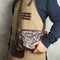 Bolso Vintage de Cuero Artesanal con Volante y Cierre de Cremallera