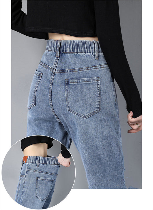 Pantalones Jeans Rectos Cintura Alta Estilo Daddy Harlan para Mujer - Image 5