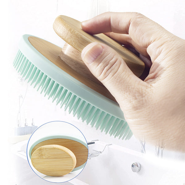 Cepillo de Masaje Silicona para Baño con Cerdas Largas