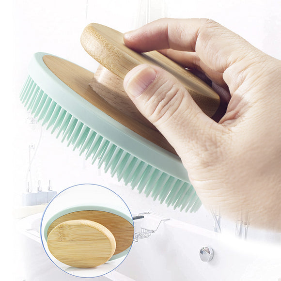 Cepillo de Masaje Silicona para Baño con Cerdas Largas