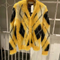 Suéter de Mohair Tejido Suelto con Combinación de Colores Diamante