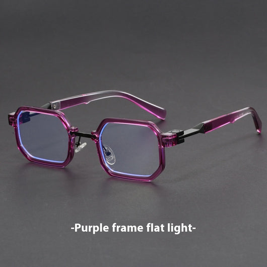 Retro polygon sunglasses for women with a leopard print frame and blue-tinted lenses. - Image 6