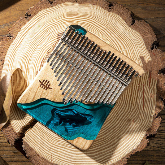 Kalimba Thumb Piano Azul Profundo con Diseño Ballena Marina