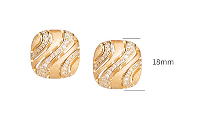 Aretes Clip Plata 925 Chapada en Oro con Zirconia Brillante - Image 10