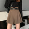 Shorts de Talle Alto Estilo A-línea con Piernas Anchas