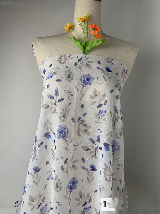 Tela Chifón Dorada Estampada para Hanfu - Image 24