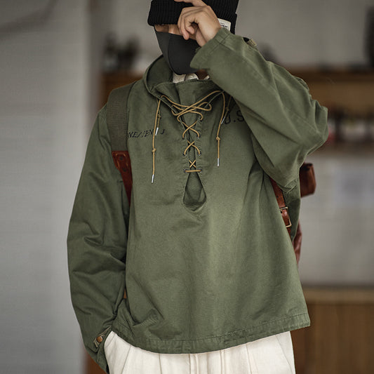 Chaqueta Cortavientos Militar Retro para Hombre
