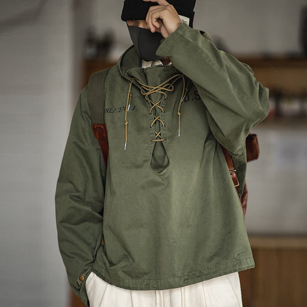 Chaqueta Cortavientos Militar Retro para Hombre