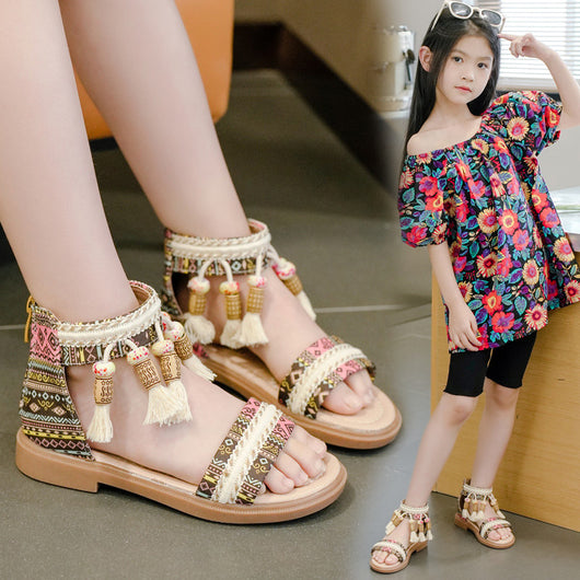 Sandalias Romanas Infantiles Étnicas Retro para Verano - Image 3