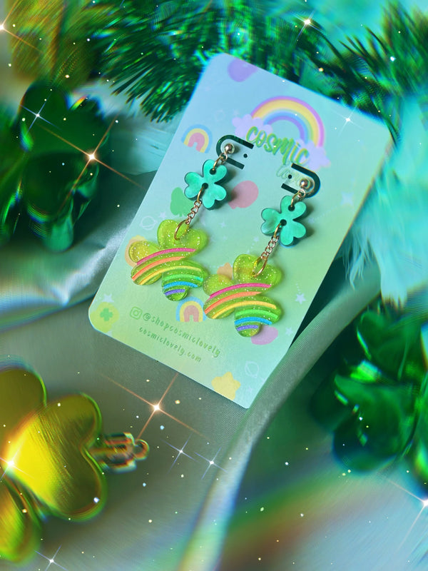 Rainbow Shamrock Earrings - Tekeno