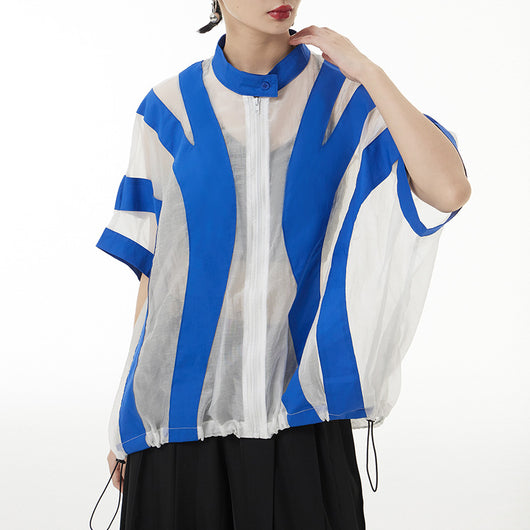 Chaqueta Retro Hong Kong Contraste de Colores Cuello Solapa Suelta Estilo Urbano - Image 7