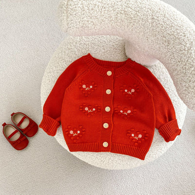Gorro Ha Yi para Bebé Niña Rojo con Bordado de Amor - Image 15