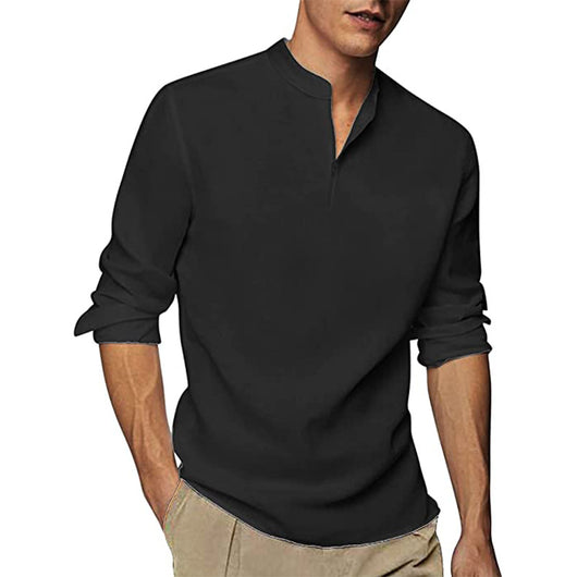 Camisa Clásica Negra de Algodón con Mangas Largas - Image 5