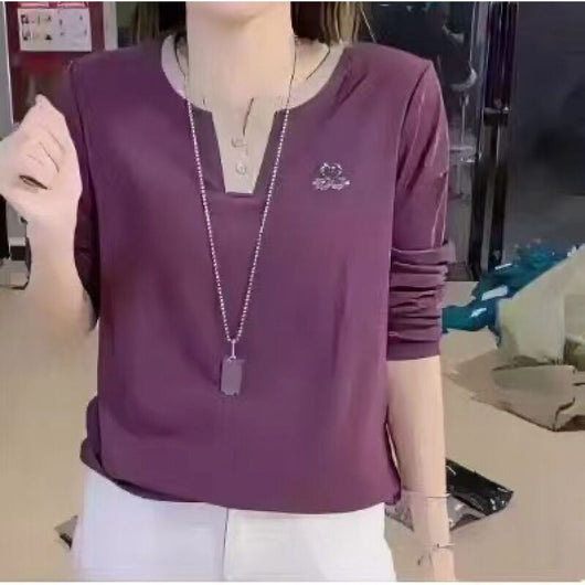 Blusa Casual para Mujer con Cuello V y Detalles de Strass - Image 7