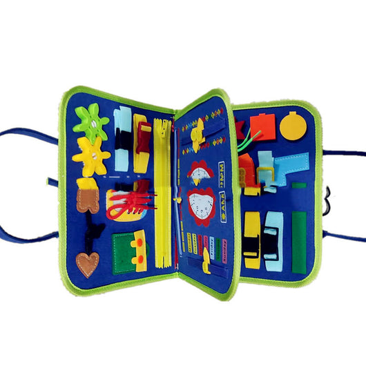 Tablero Educativo Sensorial con Actividades de Abotonado y Vestimenta para Bebés - Image 22
