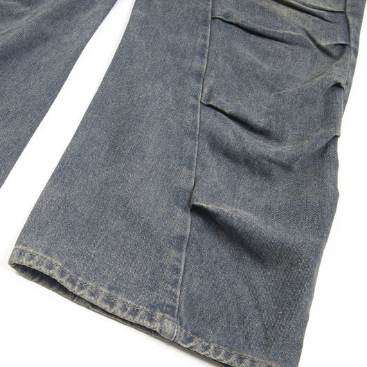 Jeans Rotos Plisados Irregular Unisex - Image 4