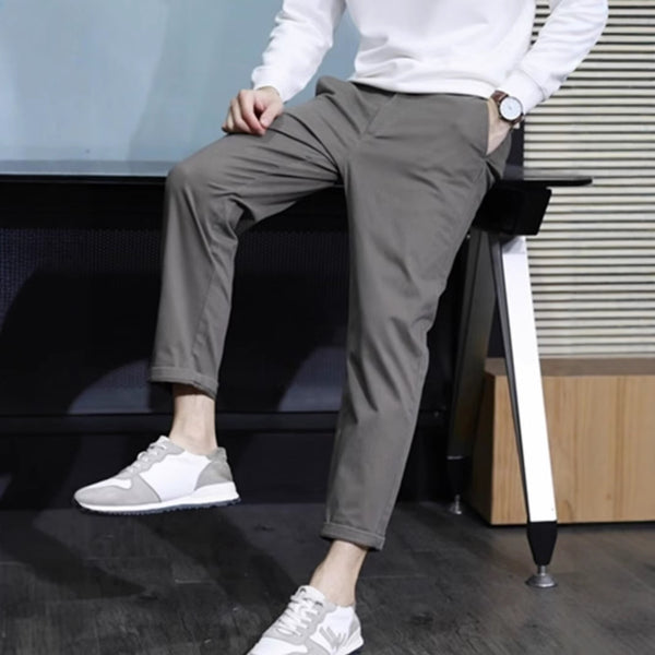 Pantalones Casuales Elegantes Slim Fit con Corte Cónico para Hombre