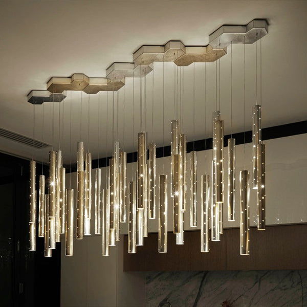 Lámpara Colgante Tubo Hueco Tallado - Candelabro Creativo