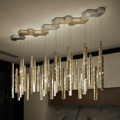 Lámpara Colgante Tubo Hueco Tallado - Candelabro Creativo