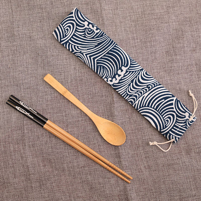 Set de Cubiertos Portátiles de Madera con Palillos y Cuchara - Image 21
