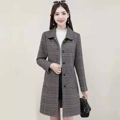 Abrigo de Lana Cuadrillé para Mujer Madura - Colección Otoño - Image 11