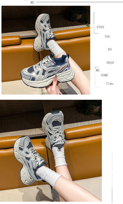 Zapatos Deportivos Mujer Malla Transpirable Base Reforzada Gris - Image 13