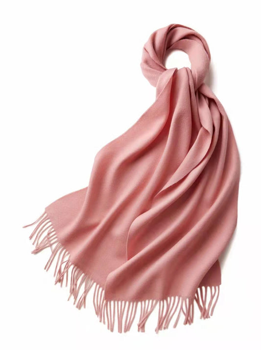 Bufanda de Cachemira Cálida en Colores Lisos para Mujer